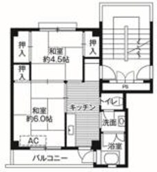 ビレッジハウス高木1号棟 (303号室)の物件間取画像